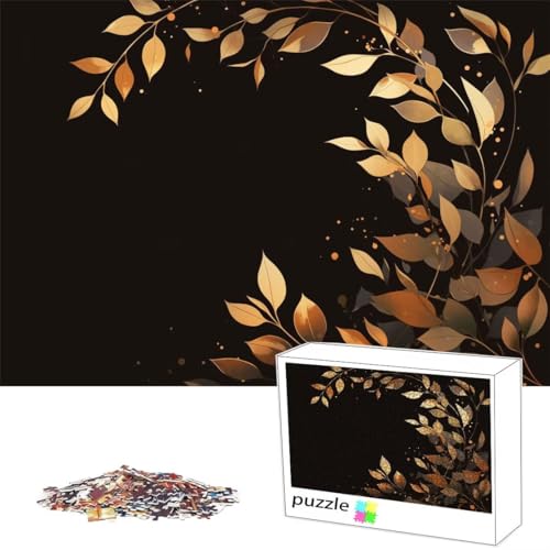 Puzzle 100Teile Puzzle Blätter, Erwachsene Anspruchsvoll Impossible, Passgenauen Puzzleteilen, Kreative Holzpuzzles, Geschicklichkeitsspiel für die Ganze Familie, Geschenke für Frauen, Schwarz M-19 von Alaoan