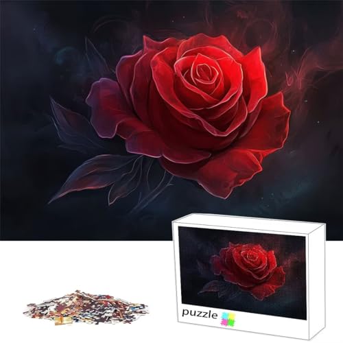 Puzzle 100Teile Puzzle Blume, Erwachsene Anspruchsvoll Impossible, Passgenauen Puzzleteilen, Kreative Lustige Muster, Geschicklichkeitsspiel für die Ganze Familie, Geschenke für Frauen, Rose M-33 von Alaoan