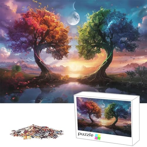 Puzzle 200Teile Puzzle Baum, Erwachsene Anspruchsvoll Impossible, Passgenauen Puzzleteilen, Kreative Holzpuzzles, Geschicklichkeitsspiel für die Ganze Familie, Geschenke für Frauen, Landschaft L-77 von Alaoan