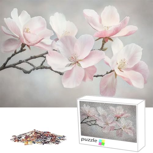 Puzzle 200Teile Puzzle Blume, Erwachsene Anspruchsvoll Impossible, Passgenauen Puzzleteilen, Kreative Lustige Muster, Geschicklichkeitsspiel für die Ganze Familie, Geschenke für Frauen, Rosa L-51 von Alaoan