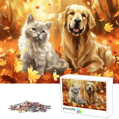 Puzzle 200Teile Puzzle Katze, Erwachsene Anspruchsvoll Impossible, Passgenauen Puzzleteilen, Kreative Lustige Muster, Geschicklichkeitsspiel für die Ganze Familie, Geschenke für Frauen, Hund L-87 von Alaoan