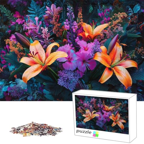 Puzzle 300Teile Puzzle Blume, Erwachsene Anspruchsvoll Impossible, Passgenauen Puzzleteilen, Kreative Lustige Muster, Geschicklichkeitsspiel für die Ganze Familie, Geschenke für Frauen, Natur L-59 von Alaoan