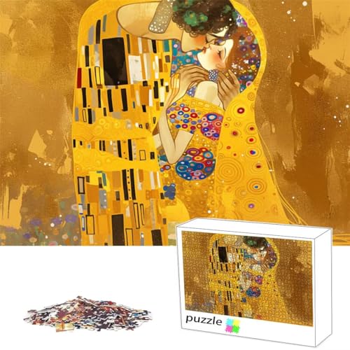 Puzzle 300Teile Puzzle Klimt, Erwachsene Anspruchsvoll Impossible, Passgenauen Puzzleteilen, Kreative Lustige Muster, Geschicklichkeitsspiel für die Ganze Familie, Geschenke für Frauen, Gustave M-7 von Alaoan