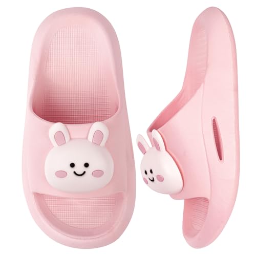 Alaoo Badelatschen Kinder, Jungen Mädchen Weiche rutschfeste Dusch Badeschuhe, Sommer Badeschuhe Hausschuhe, Süße Leicht Strand Pantoletten Slippers, 28/29 EU von Alaoo