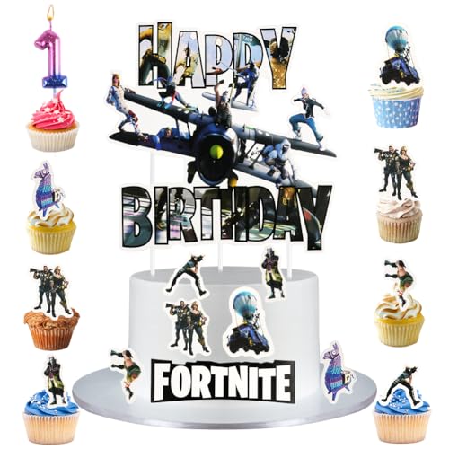 Alaoo Geburtstagskerzen Zahlen, Kuchendeko geburtstagskerze 1, Kerzendekoration zum Thema Spiel, Violetter Farbverlauf Geburtstagskerzen, Geburtstag Deko von Alaoo