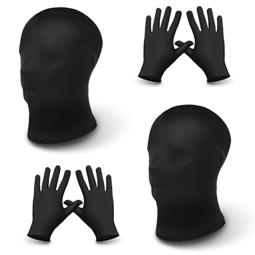 Alaoo Halloween Masken Unisex,Schwarze Maske Halloween Herren,4 Stück Schwarze Vollgesichtsmaske Set mit 2 Vollgesichtsmaske und 2 Schwarze Handschuhe für Karneval Party Cosplay Kostüm Accessoire Alaoo Halloween Masken Unisex,Schwarze Maske Halloween Herren,4 Stück Schwarze Vollgesichtsmaske Set mit 2 Vollgesichtsmaske und 2 Schwarze Handschuhe für Karneval Party Cosplay Kostüm Accessoire von Alaoo