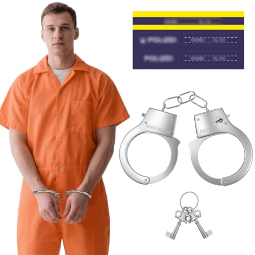 Alaoo Handschellen aus Metall Erwachsener,Handschellen Metall Spielzeug mit Schlüssel Verbrecher,Sträfling,Polizist,Spielzeug Handcuffs Halloween Karneval Fasching Motto Party Rollenspiele zu Spiele Alaoo Handschellen aus Metall Erwachsener,Handschellen Metall Spielzeug mit Schlüssel Verbrecher,Sträfling,Polizist,Spielzeug Handcuffs Halloween Karneval Fasching Motto Party Rollenspiele zu Spiele von Alaoo
