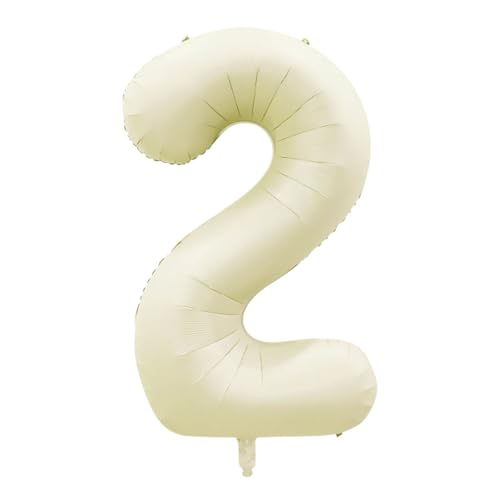 Alaoo Luftballon 2 Geburtstag Zahl, 40 Zoll Weiß Creme Folienballon, Riesenzahl Ballon für Mädchen Junge Geburtstag Party Dekoration Jahrestag Dekorationen Alaoo Luftballon 2 Geburtstag Zahl, 40 Zoll Weiß Creme Folienballon, Riesenzahl Ballon für Mädchen Junge Geburtstag Party Dekoration Jahrestag Dekorationen von Alaoo
