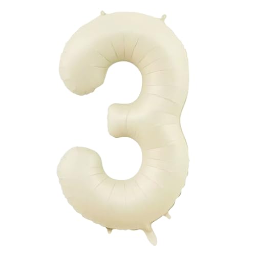 Alaoo Luftballon 3 Geburtstag Zahl, 40 Zoll Weiß Creme Folienballon, Riesenzahl Ballon für Mädchen Junge Geburtstag Party Dekoration Jahrestag Dekorationen Alaoo Luftballon 3 Geburtstag Zahl, 40 Zoll Weiß Creme Folienballon, Riesenzahl Ballon für Mädchen Junge Geburtstag Party Dekoration Jahrestag Dekorationen von Alaoo