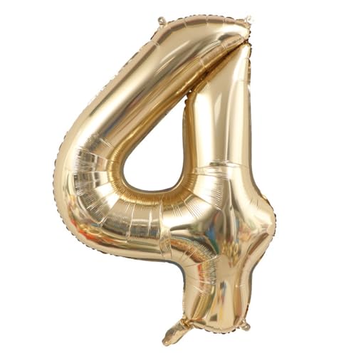 Alaoo Luftballon 4 Geburtstag Zahl, 40 Zoll Gold Creme Folienballon, Riesenzahl Ballon für Mädchen Junge Geburtstag Party Dekoration Jahrestag Dekorationen Alaoo Luftballon 4 Geburtstag Zahl, 40 Zoll Gold Creme Folienballon, Riesenzahl Ballon für Mädchen Junge Geburtstag Party Dekoration Jahrestag Dekorationen von Alaoo