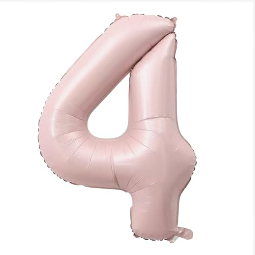 Alaoo Luftballon 4 Geburtstag Zahl, 40 Zoll Rosa Creme Folienballon, Riesenzahl Ballon für Mädchen Junge Geburtstag Party Dekoration Jahrestag Dekorationen Alaoo Luftballon 4 Geburtstag Zahl, 40 Zoll Rosa Creme Folienballon, Riesenzahl Ballon für Mädchen Junge Geburtstag Party Dekoration Jahrestag Dekorationen von Alaoo