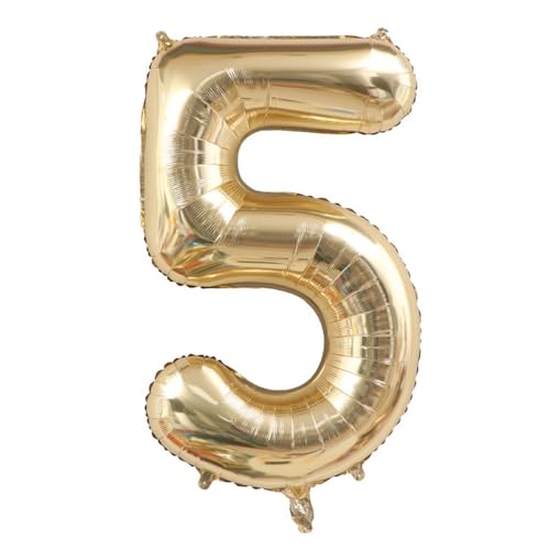 Alaoo Luftballon 5 Geburtstag Zahl, 40 Zoll Gold Creme Folienballon, Riesenzahl Ballon für Mädchen Junge Geburtstag Party Dekoration Jahrestag Dekorationen Alaoo Luftballon 5 Geburtstag Zahl, 40 Zoll Gold Creme Folienballon, Riesenzahl Ballon für Mädchen Junge Geburtstag Party Dekoration Jahrestag Dekorationen von Alaoo
