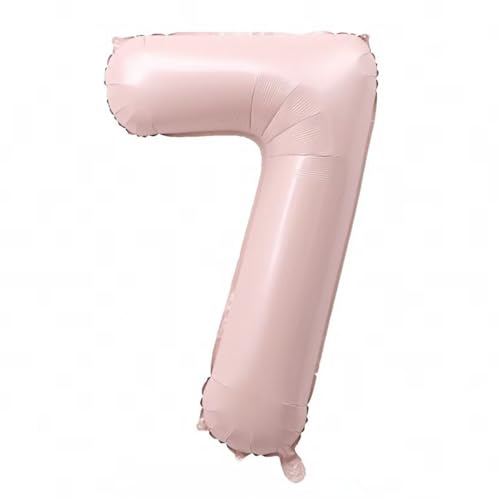 Alaoo Luftballon 7 Geburtstag Zahl, 40 Zoll Rosa Creme Folienballon, Riesenzahl Ballon für Mädchen Junge Geburtstag Party Dekoration Jahrestag Dekorationen Alaoo Luftballon 7 Geburtstag Zahl, 40 Zoll Rosa Creme Folienballon, Riesenzahl Ballon für Mädchen Junge Geburtstag Party Dekoration Jahrestag Dekorationen von Alaoo