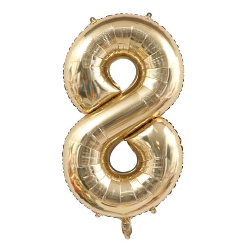 Alaoo Luftballon 8 Geburtstag Zahl, 40 Zoll Gold Creme Folienballon, Riesenzahl Ballon für Mädchen Junge Geburtstag Party Dekoration Jahrestag Dekorationen Alaoo Luftballon 8 Geburtstag Zahl, 40 Zoll Gold Creme Folienballon, Riesenzahl Ballon für Mädchen Junge Geburtstag Party Dekoration Jahrestag Dekorationen von Alaoo