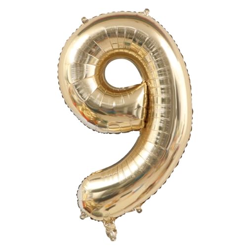 Alaoo Luftballon 9 Geburtstag Zahl, 40 Zoll Gold Creme Folienballon, Riesenzahl Ballon für Mädchen Junge Geburtstag Party Dekoration Jahrestag Dekorationen Alaoo Luftballon 9 Geburtstag Zahl, 40 Zoll Gold Creme Folienballon, Riesenzahl Ballon für Mädchen Junge Geburtstag Party Dekoration Jahrestag Dekorationen von Alaoo