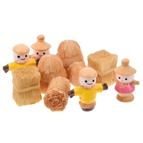 Alasum 10er-Pack Mini-Bauernhof-heu-Set Kunstharz Miniatur- Für Hof Puppenhaus Gartenszene von Alasum