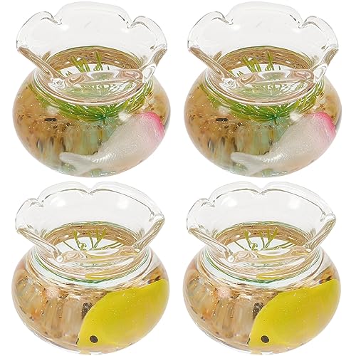 4 Stück Mini-Glas-Koi für kinderspielzeug spielsachen für - Toys for Luft Miniatur Tank Aqua Mini- winzige Fischschalen Alasum von Alasum