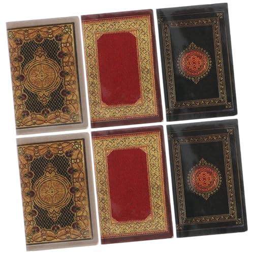 Alasum 6stücke Teiliges Miniatur Bücher Im Vintage-Stil Für Puppenhaus-Dekoration Für Leseraum Und Bibliothek Detailreiche Miniaturmöbel Und Accessoires Für Kreative Szenen von Alasum