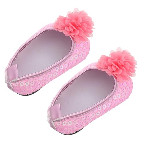 Alasum 1 Paar Puppenschuhe Mit Glitzernden Blumen Trendige Babypuppenschuhe Für 18-Zoll-Puppen Spielzubehör von Alasum