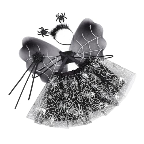 Alasum Halloween Spinnenkostüm Für Jungen Und Mädchen Kostümset Jungen Und Mädchen Partykleid Spinnenflügel Und Haarband von Alasum