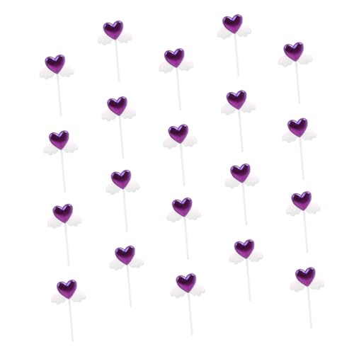Alasum Leichtes Cupcake-topper-set Mit Herzflügeln 20-teilig Kucheneinsätze Für Feierdekorationen Zufällige Farbe von Alasum