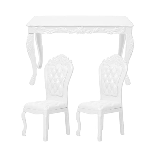 Alasum 1 Set Spielhausdekor Mini-schreibtischstuhl-Set Simulierte Möbel Für Miniatur-puppenhaus Abs-Miniatur-Tisch- Und Stuhl-Set Miniatur-puppenhaus-bausatz von Alasum