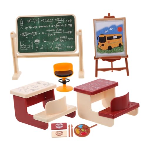 Alasum 1 Set Mini Puppenhaus Klassenzimmer Miniaturen Mini Dekorationen Realistische Tafel Modell von Alasum