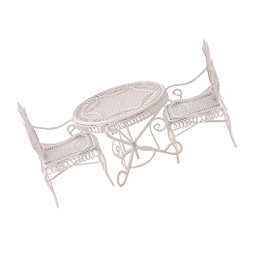 Alasum 1 Set Miniatur-Tisch- Und Stuhl-Set Aus Schmiedeeisen – Perfekter Miniatur-Tisch Und Gartenstuhl Als Dekoration Für Das Puppenhaus von Alasum