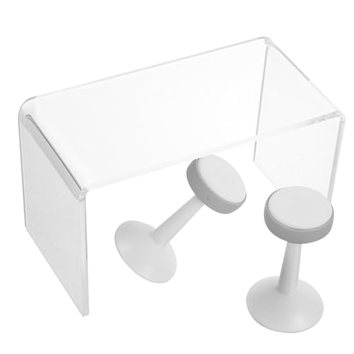 Alasum 1 Satz Mini-hausmöbel Miniatur-Pub-bar-Accessoire Miniatur-barthekenstuhl Spielzeug Ornament Modelle Mini-zähler Winzige Hausmöbel Mini-Stuhl Mini-möbel Tisch Plastik Puppenhaus von Alasum