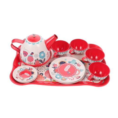 Alasum 1 Satz Nachmittagstee kinderküche Kitchen Toys for игрушки для девочек Toys kinderspielzeug aus Metall Mädchen Weißblech rot von Alasum