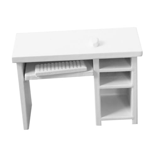 Alasum Miniatur-computertisch-Set Für Puppenhäuser Im Maßstab 1:12 Mit Und Tastatur Realistische Bürotischdekoration Für Puppenhäuser von Alasum