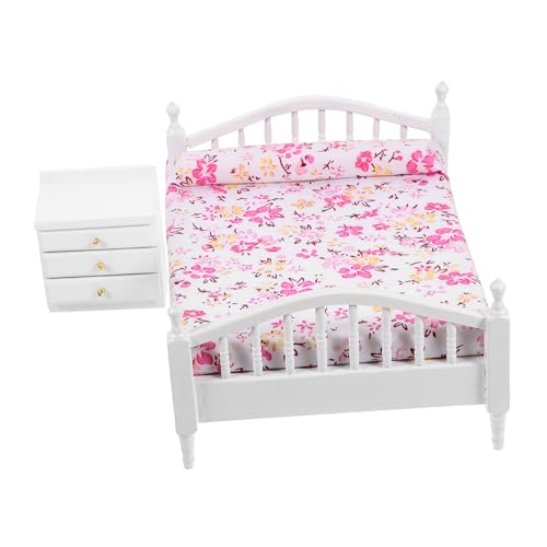 Alasum Baby Puppe 1 Satz Puppenhausbett Mini-hausbett- Mini-Modell Puppenminibett Puppenbett Puppenhaus Mit Minibett Mini-möbelmodell Mini-Bett-puppenbausatz Miniaturbettmodell Stoff von Alasum