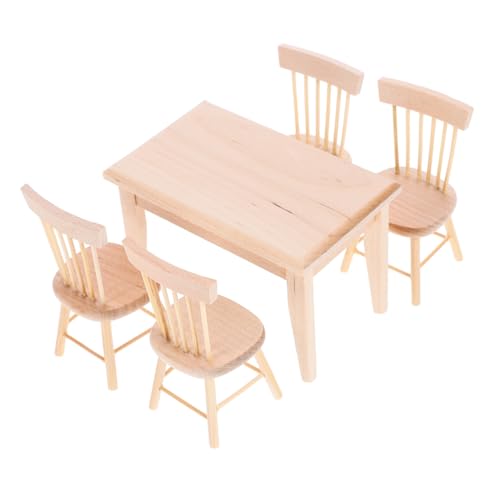 Alasum 1 Satz Retro-Mahagonimöbel Living Room Decoration wohnzimmerdeko Miniaturmöbel Szenen-Layout-Zubehör feenhafte gartenmöbel Mini-Esstisch kleine Holzmöbel Mini-Holzsitz Hölzern rot von Alasum