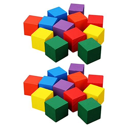 Alasum 1 Satz Würfelblöcke Puzzle rätselbuch holzbauklötze Holzbausteine knobeleien für Bildungsblock würfel bausteine Kinderspielzeug Kleiner Block Colorful von Alasum
