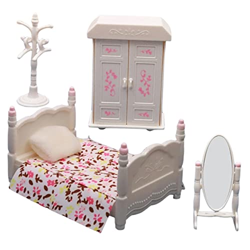 Alasum Miniatur-puppenmöbel-Set – Puppenbett Und Kommode – Mini-hausdekor Für Kinder – Bastel-Miniatur-Modell-Accessoire von Alasum
