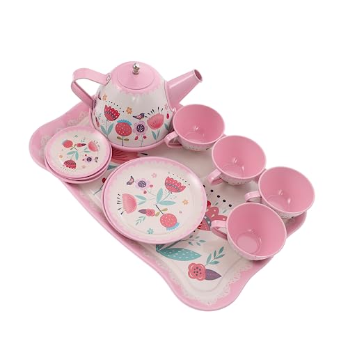 Alasum 1 Satz Nachmittagstee Spielzeug Tea-time-spielset Baby Rosa Mädchen Weißblech Tasse von Alasum
