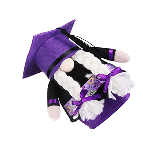 Alasum 1 Stück Abschluss Puppe Dekorativer Puppenschmuck Gnomenpuppe Abschlusshutpuppe Abschlussfeier Dekoration Zarte Partypuppe Cartoon-Foto-Requisite Violett Stoff von Alasum