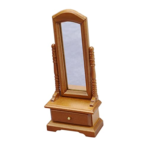 Alasum 1 Stück Mini-möbeldekor Puppenzubehör Schubladenmodell-schmuck Puppenstubenmöbel Schminkspiegel Für Puppen Mini-schminkspiegel Spiegelmodell in Voller Länge Dollhouse Decor Birke von Alasum