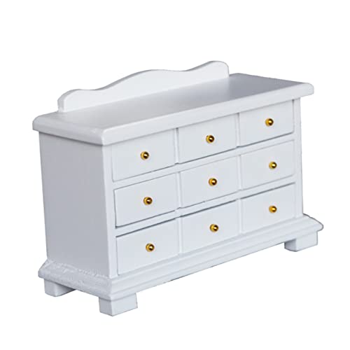 Alasum 1 Stück Puppenhaus Schublade Miniatures Chest of Drawers puppenhaus Miniatur bausatz selber Machen weiße Verzierung Mini-Hausschrank basteln Mini-Schrankverzierung aus Holz hölzern von Alasum