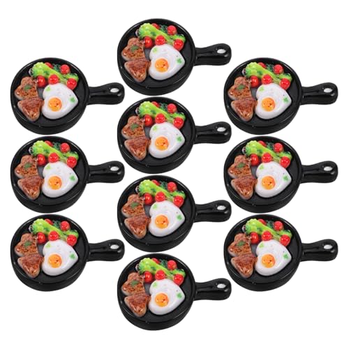Alasum Realistische Miniatur Lebensmittel Spielzeug 10 Stücke Braten Pan Set Für Puppenhaus Kochen Simulation von Alasum