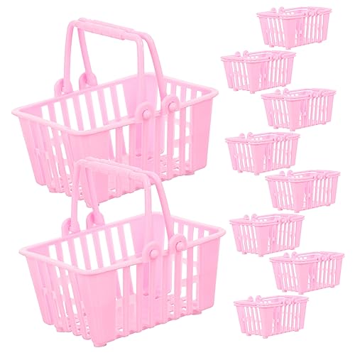 Alasum 10 STK Puppenhaus Einkaufskorb Mini Körbe Miniatur Einkaufswagen- Spielzeugwagen Mini-einkaufskorb Mit Griff Puppenhaus Mini-kunststoffkorb Rosa Plastik Alasum 10 STK Puppenhaus Einkaufskorb Mini Körbe Miniatur Einkaufswagen- Spielzeugwagen Mini-einkaufskorb Mit Griff Puppenhaus Mini-kunststoffkorb Rosa Plastik von Alasum