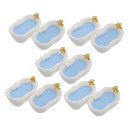 Alasum 10 Stück Babyhausbadewanne Mikrobadewanne Puppenhaus-Badezimmer-Accessoires Miniatursachen Mini -spielzeugbadwanne Miniatur-puppenhauszubehör Mini -badezubehör Plastik Weiß von Alasum
