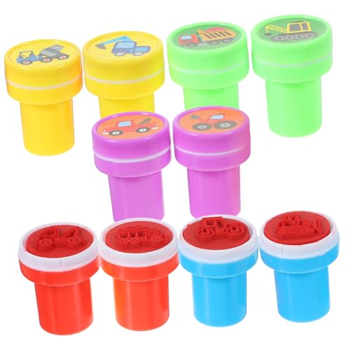 Alasum Kinder Stempel Stamper 10 Stücke BAU LKW Briefmarken Pädagogisches Kunststoff Briefmarken Kit von Alasum