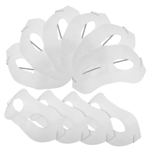 Alasum 10 Stück Teiliges DIY Weißes Papiermasken Bemalen Umweltfreundliche Blanko-masken aus Zellstoff Unbemalt und Überstreichbar für Karneval Fasching Halloween Party und Cosplay von Alasum