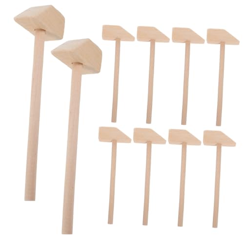 Alasum 10 Stück Teiliges Mini Holzhammer für Leichter Sicherer Mallet Hammer aus Stabilem Holz Glatte Oberfläche Ergonomisch für Bausteine und Motorisches Training von Alasum