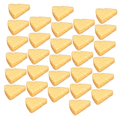 Alasum 100st Mini-Harz-käse Mysteriöses Mini-küchenkäse Miniatur Feigen Bausatz Mini-Essen Spielzeugnahrung Mini-zubehör Gefälschte Bräune Mach Es Mini Mozzarella Yellow Plastik von Alasum