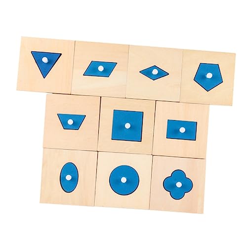 Alasum 10pcs Pre Schule Lernen Spielzeug Stacking Blocks Form Kognition Holz Spielzeug von Alasum