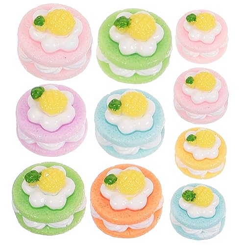 Alasum 10st Lebensmittelspielzeug Realistischer Kuchen Vorgeben Keks Macarons Makronen Simuliertes Essen Kuchen-Modell Lebensmittelverzierung Miniatur-Dinge Kuchen Plastik von Alasum