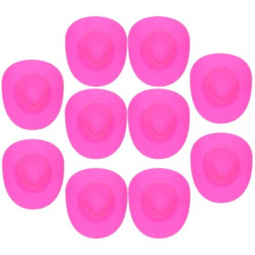 Alasum 10st Mini-cowboyhut Cowboyhut Für Kleinkinder Filzhut Vintage-Hut Cowgirl-Hut Clownhut Cowboyhut Für Trucker-mützen Puppenstrohhüte Hüte Masse Strohhut Melone Plastik Rosa von Alasum