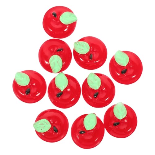 Alasum 10st Minifrüchte Falsches Obstdekor Puppenhaus Bananenhalter Schüssel Essen Gefälschter Zitronenbaum Mini- -Essen Fälschung Künstliche Blumen Für Kuchen Rot Abs von Alasum